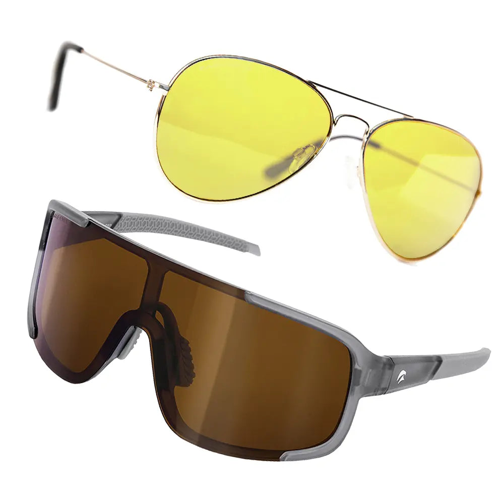 Eagle Eyes® Steller Silver Mirror + Aviator NightLite Kit - 2x1