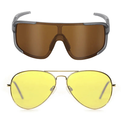 Eagle Eyes® Steller Silver Mirror + Aviator NightLite Kit - 2x1